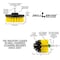 Drill Brush Power Scrubber By Useful Products 5 in W 5 in L Brush, Yellow Y-S-4M-QC-DB - alternate 5